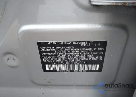 2017 Subaru Forester 2.5I Premium z USA, uszkodzony, nr VIN JF2SJAGC9HH528971